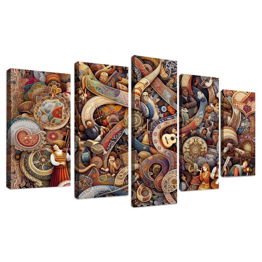 Threads Of Heritage Celebrating Cultural Diversity Multi-panel Paintings