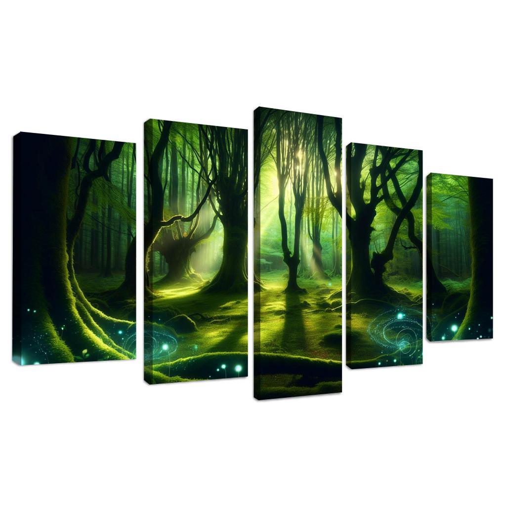 The Whispering Glade 5 Piece HD Canvas Wall Art-Original Frame