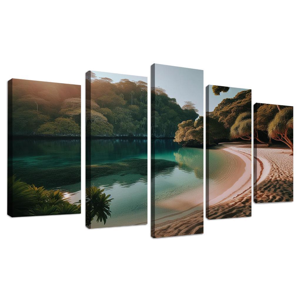 Lagoon Bliss Tranquil Waters For Reflection Abstract Paintings Frame