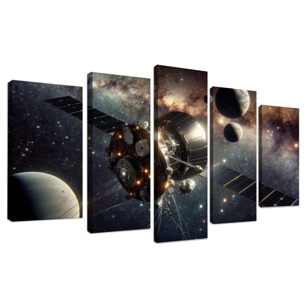 The Journey Of Space Probes A Cosmic Odyssey Abstract Paintings Frame