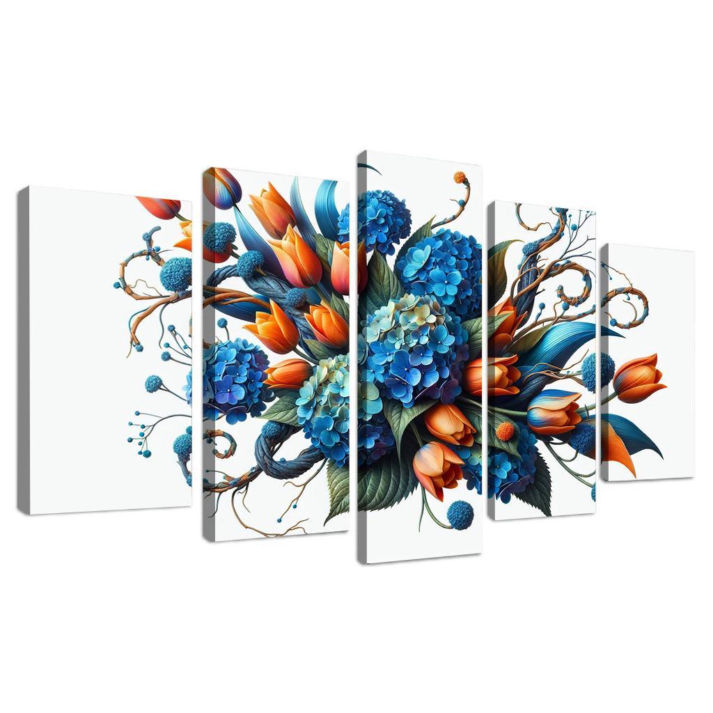 Sculpted Nature An Artistic Floral Installation 5 Piece HD Canvas Wall Art-Original Frame
