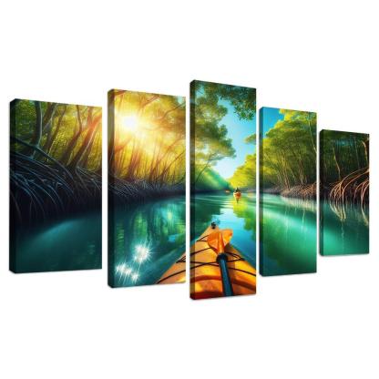 Winding Waters A Kayaker's Dream Custom Paintings Frame