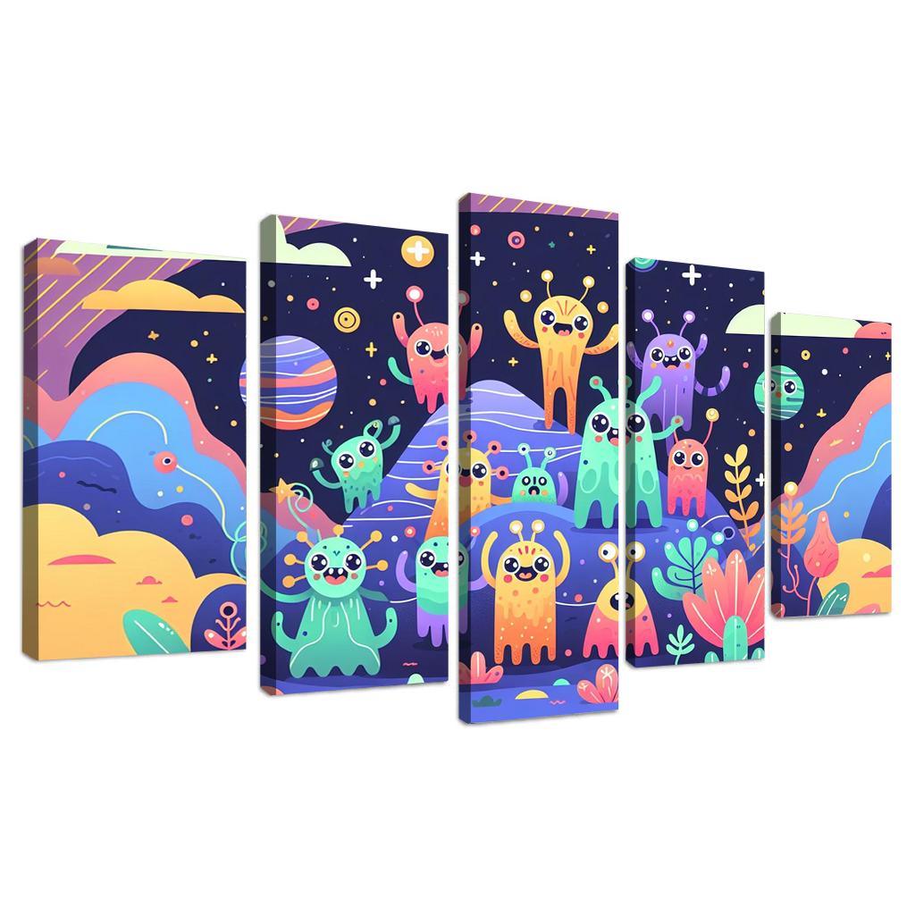 Adventure in Space 5 Piece HD Canvas Wall Art-Original Frame