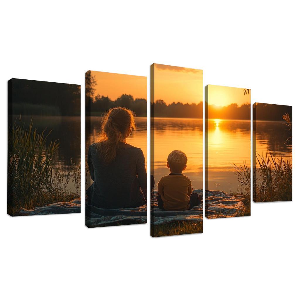 Reflections In The Water A Mothers Guidance Canvas Paintings Frame