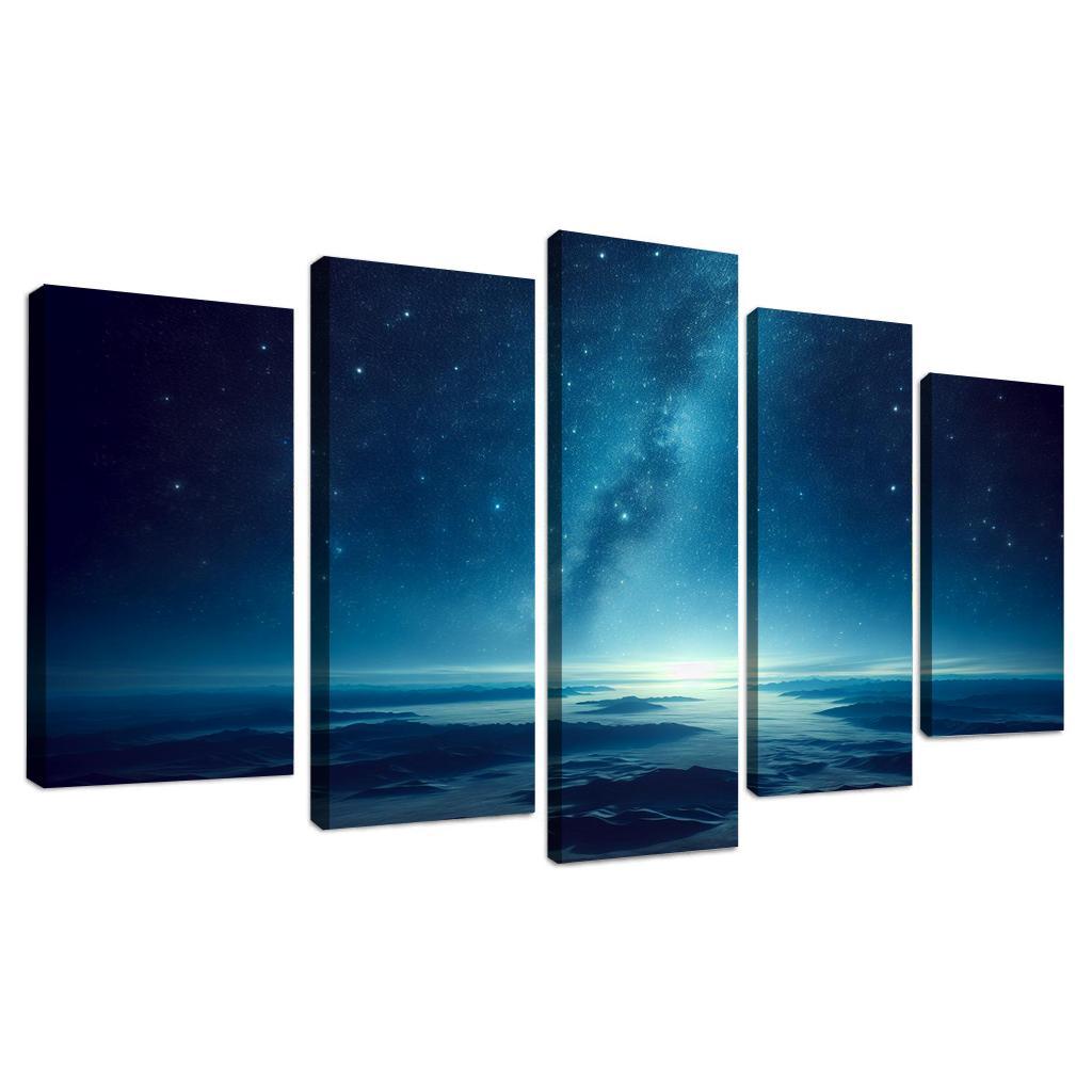 The Tranquil Skies Of Starlit Night Custom Paintings Frame