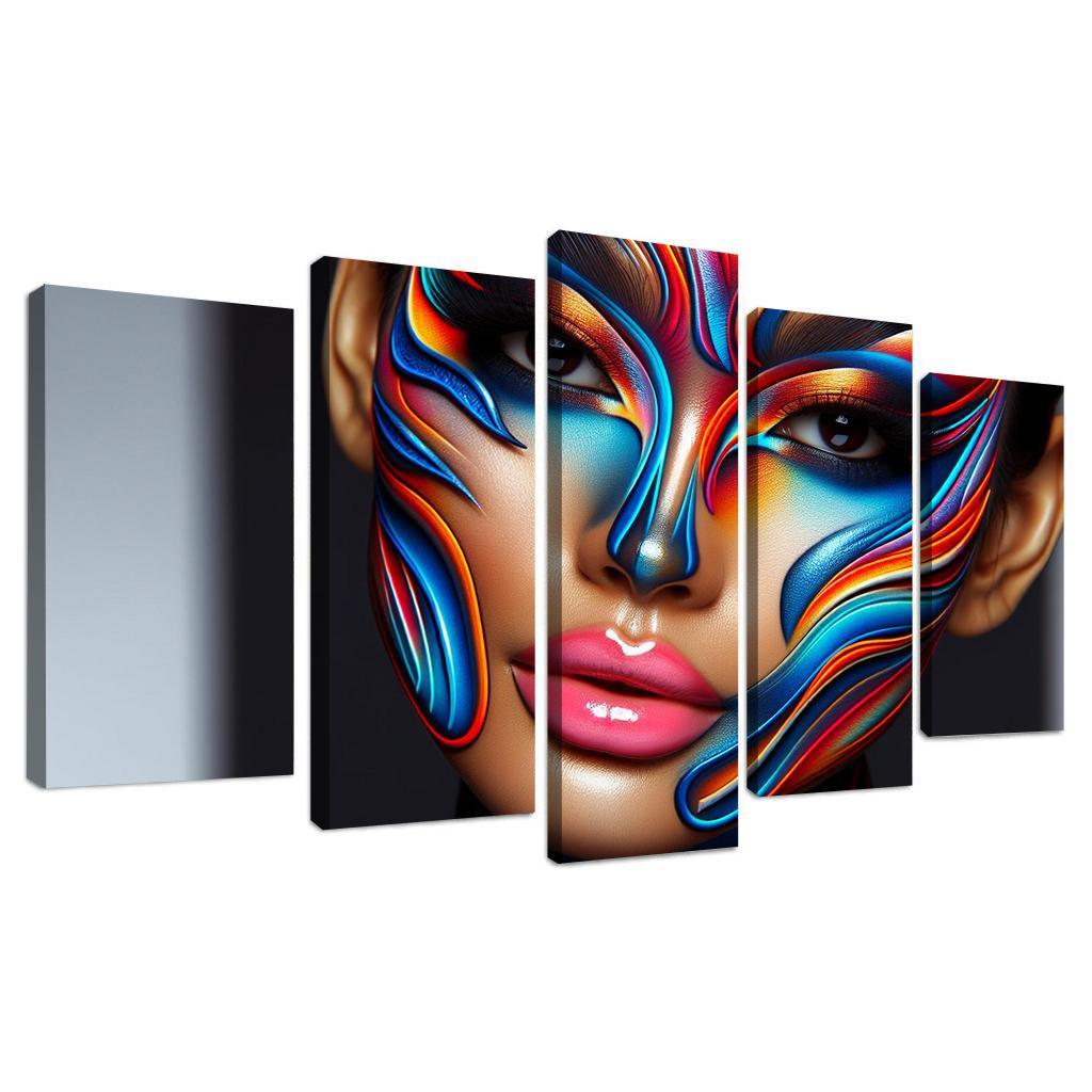 Sculptural Makeup Artistic Beauty Statements Multi-panel Paintings