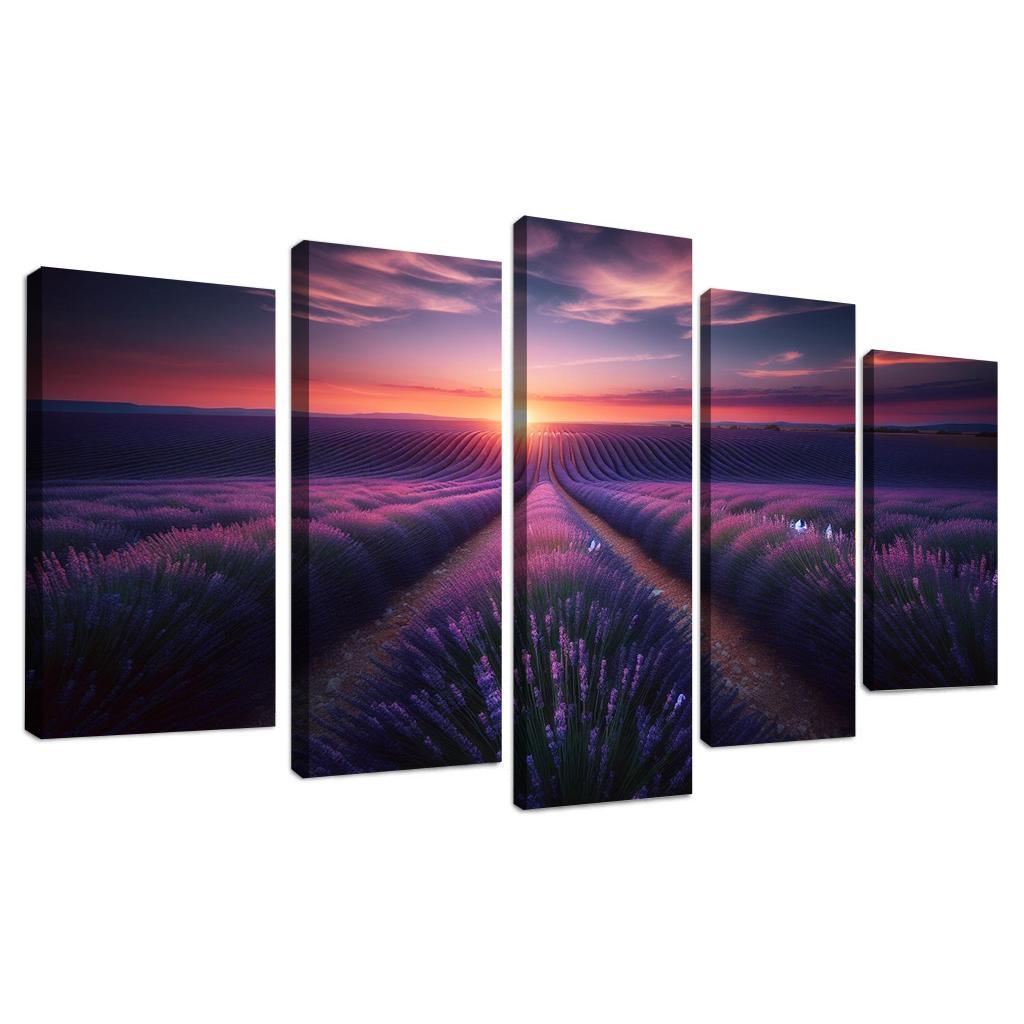 The Dazzling Twilight Over Lavender Fields Custom Paintings Frame