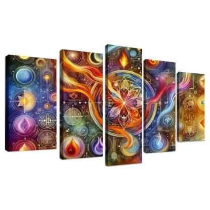 The Alchemy of Emotions 5 Piece HD Canvas Wall Art-Original Frame