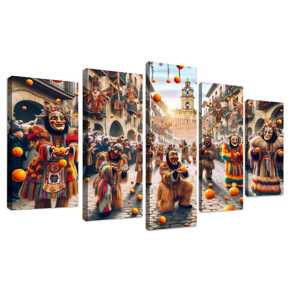 Carnival Of Binche - Belgium Modern Paintings Frame