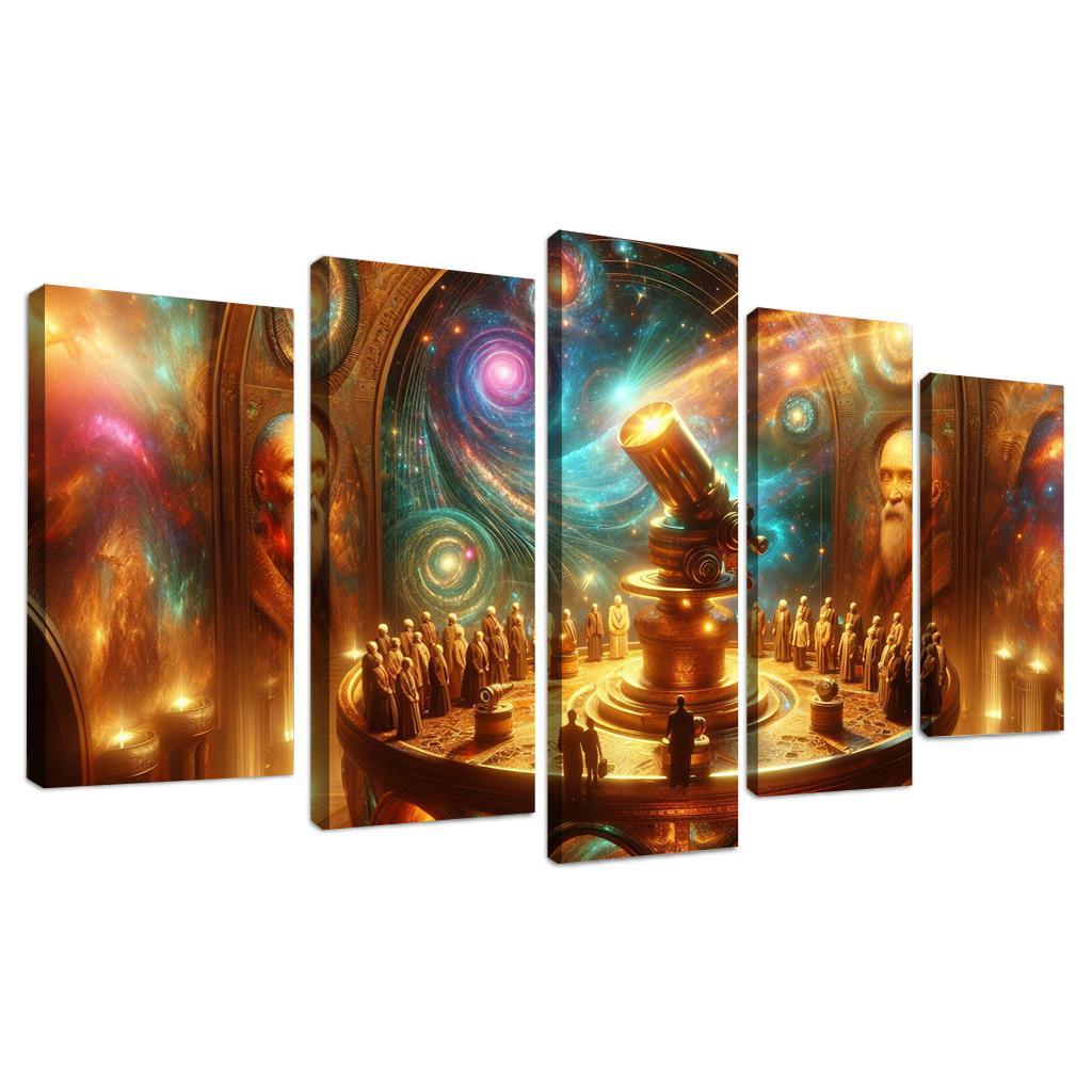 The Timeless Observatory 5 Piece HD Canvas Wall Art-Original Frame
