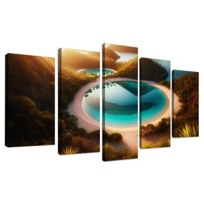 Lagoon Bliss Beach Premium Artwork Frames