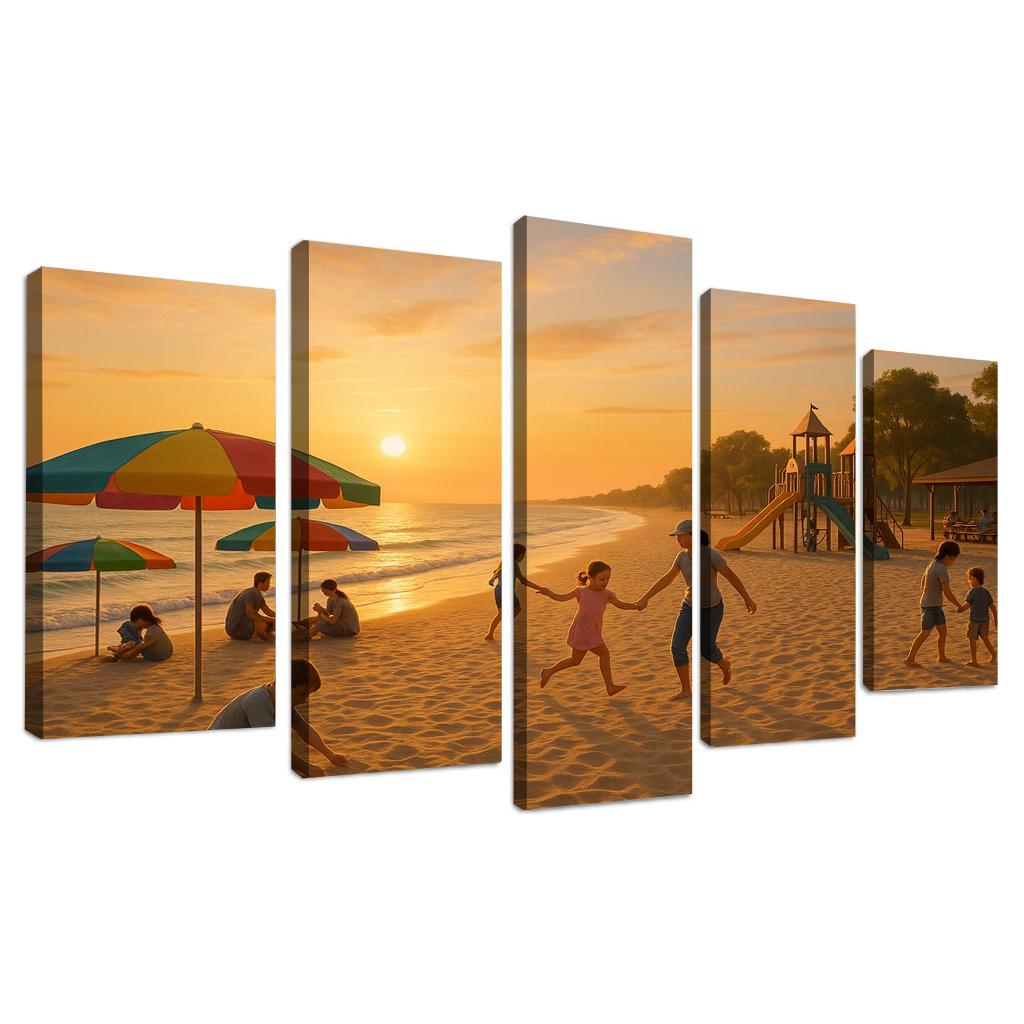 Sunrise Beach Calm And Family Friendly Custom Paintings Frame