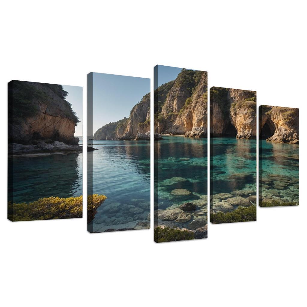 The Prismatic Bay Of Crystal Shores Modern Paintings Frame