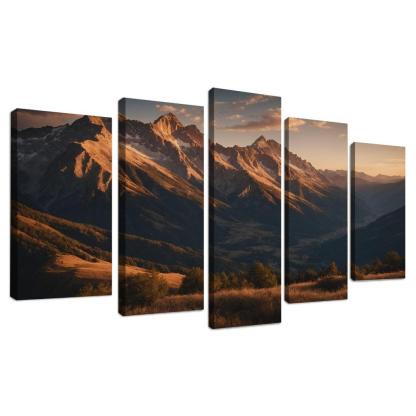 The Soft Glow Of Evening Mountain Shadows Oil Paintings Frame