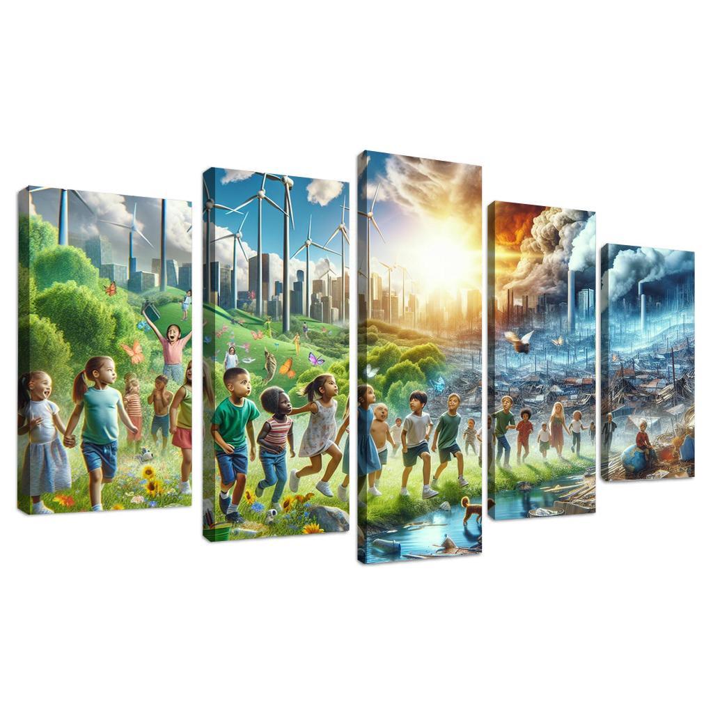 Future Generations Advocating For Climate Action Multi-panel Paintings
