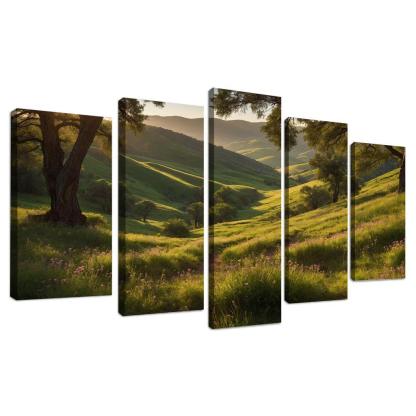 Dappled Light Over Emerald Hills Art Trends