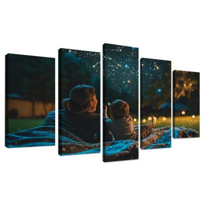 Starlit Moments A Mothers Nighttime Love Custom Paintings Frame