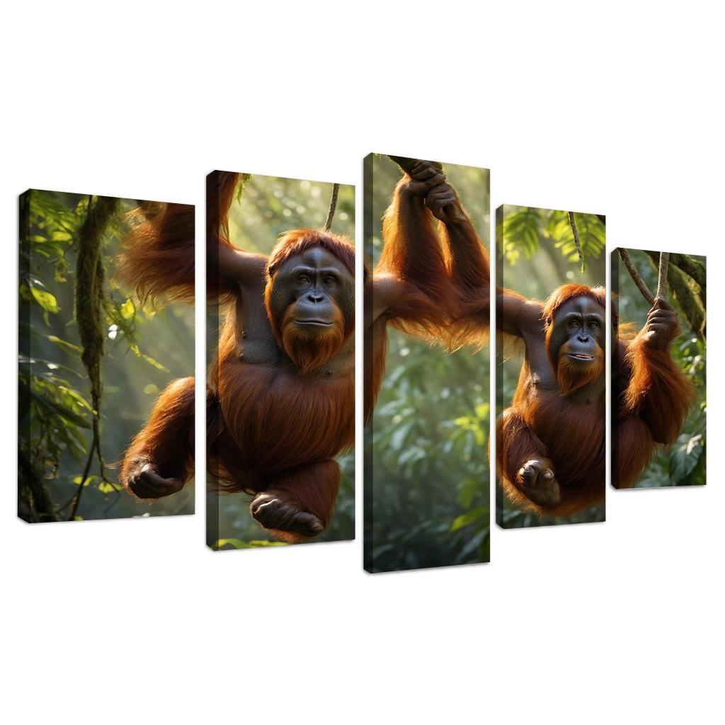 The Majestic Bornean Orangutan Multi-panel Paintings