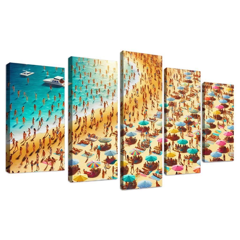 Sunny Isle Vibrant Beach Party Hub Premium Artwork Frames