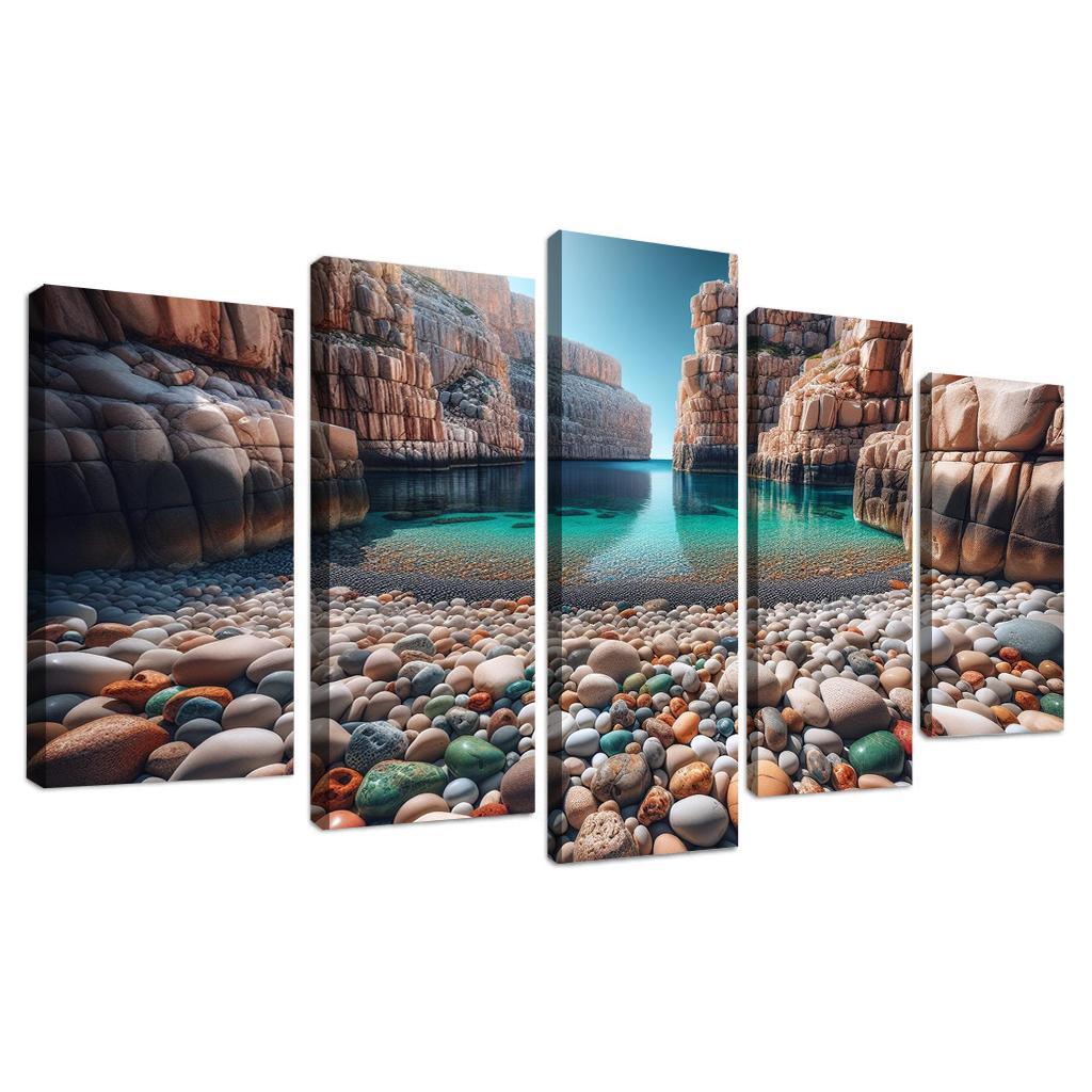 Pebble Beach Cove Unique Geological Marvel Custom Paintings Frame