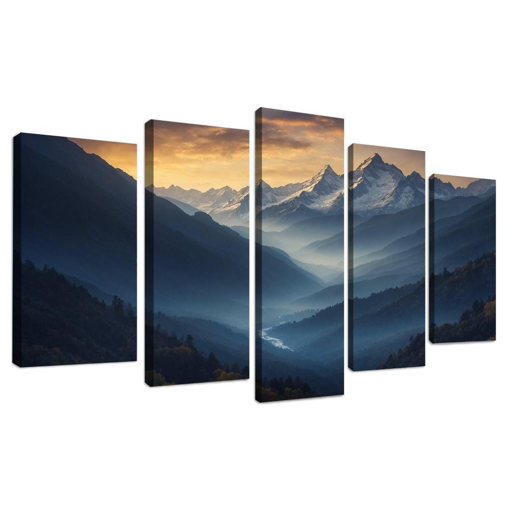 Twilight Embrace Of Azure Peaks Art Trends