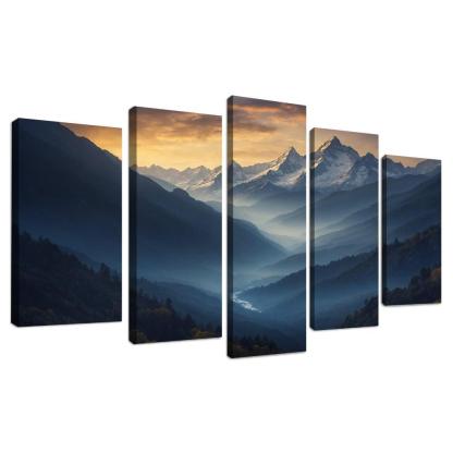 Twilight Embrace Of Azure Peaks Art Trends