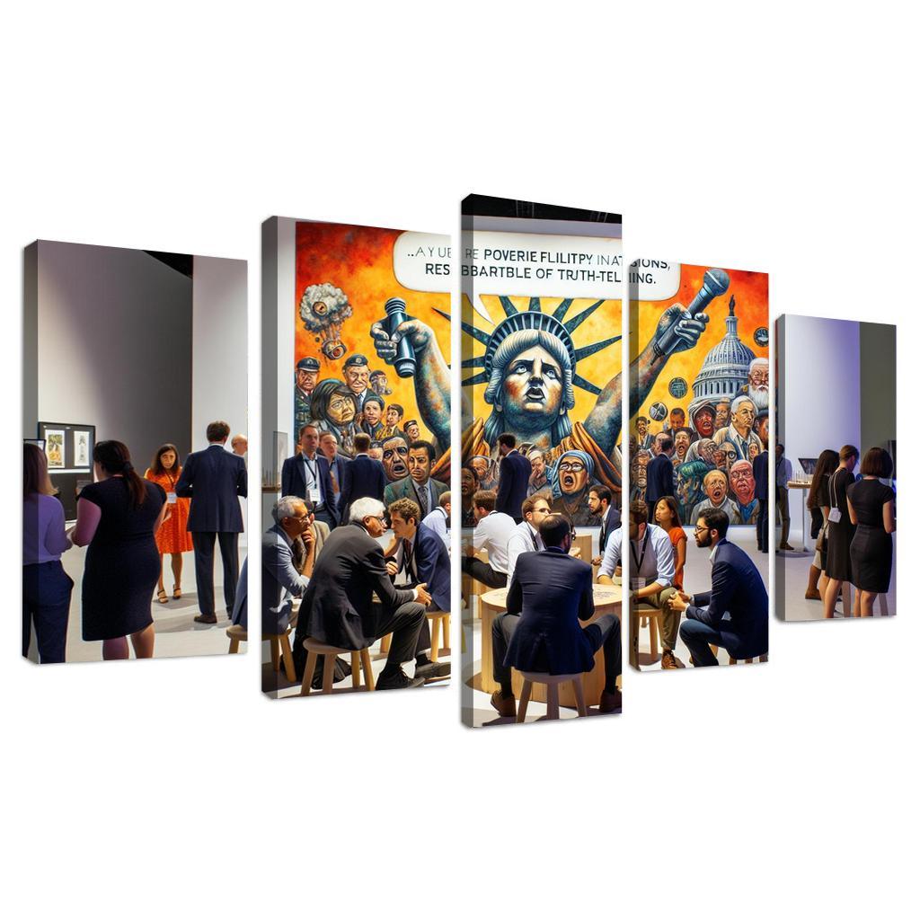 Reflections Of Truth Art For Journalism And Free Expression Multi-panel Paintings