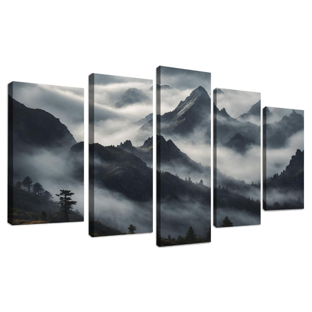 The Majestic Peaks Of Misty Mountain Range Art Trends
