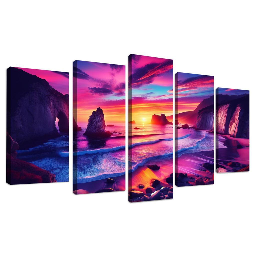Crescent Bay Sunset Retreat Abstract Paintings Frame
