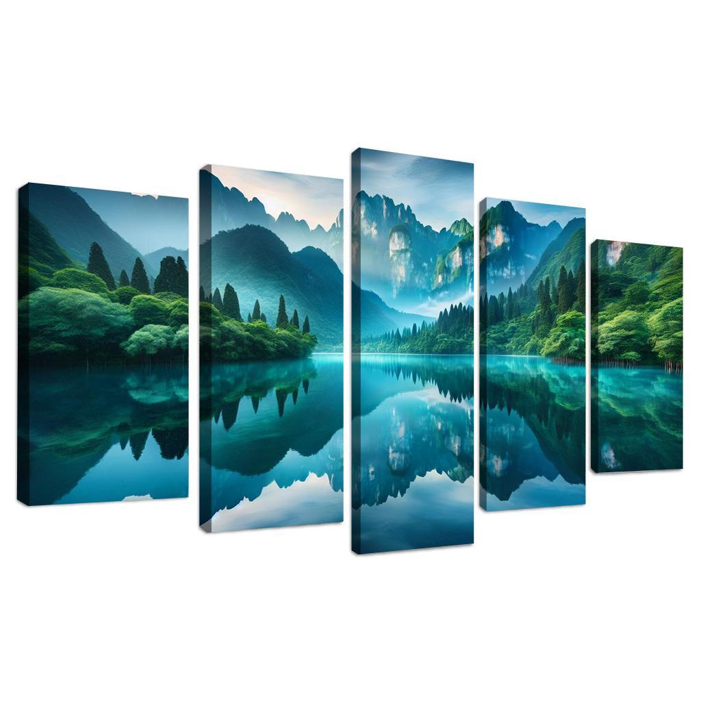The Tranquil Embrace Of Silent Lake Custom Paintings Frame