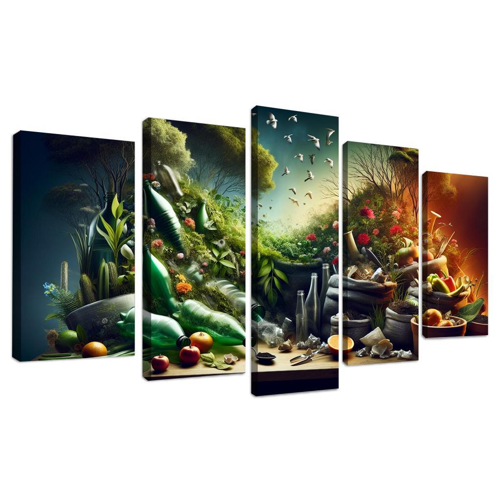 The Cycle Of Waste Towards Sustainable Living Custom Paintings Frame