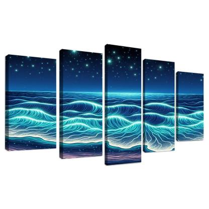 Glowing Waters Nighttime Enchantment Custom Paintings Frame