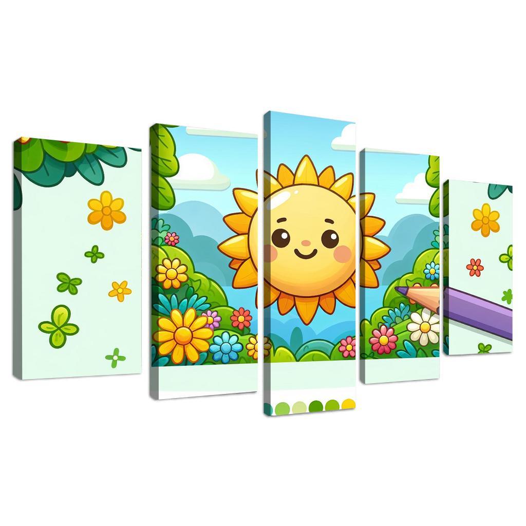 Sunny Sun Modern Paintings Frame