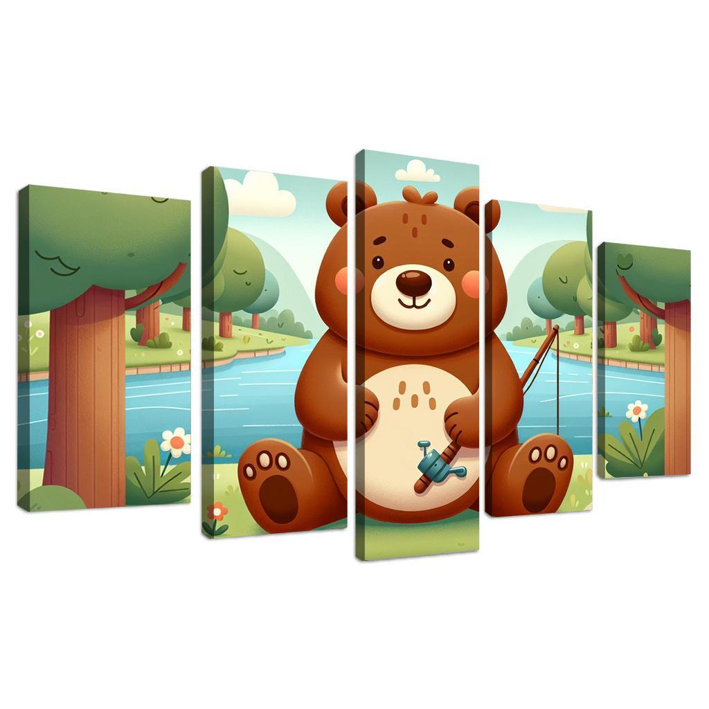 Bubbly Bear - Forest Adventures Framed Paintings