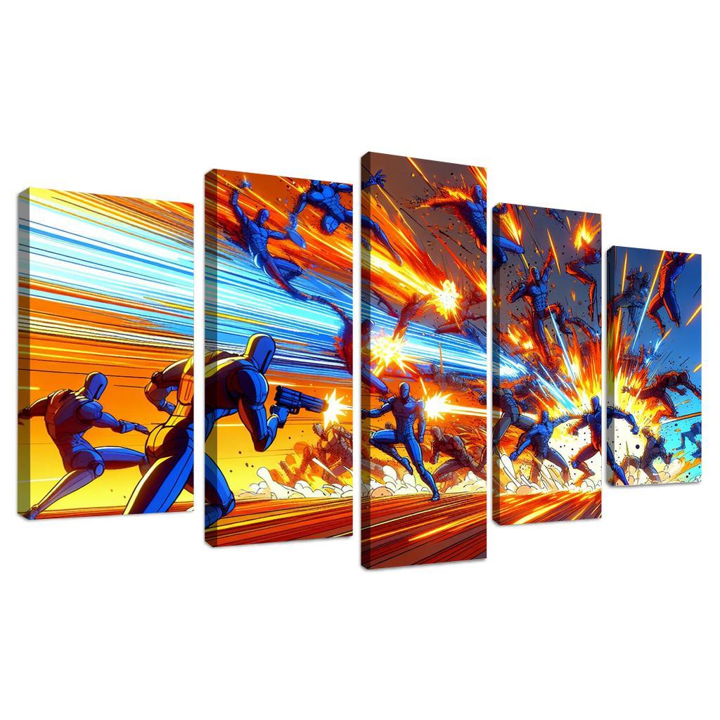 Dragon Ball Z Energy 5 Piece HD Canvas Wall Art-Original Frame