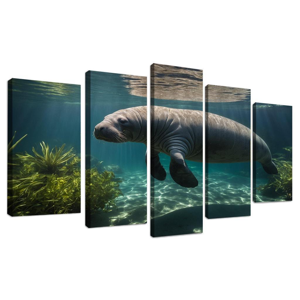 The Mysterious Manatee Gentle Giant Of The Waters Modern Paintings Frame