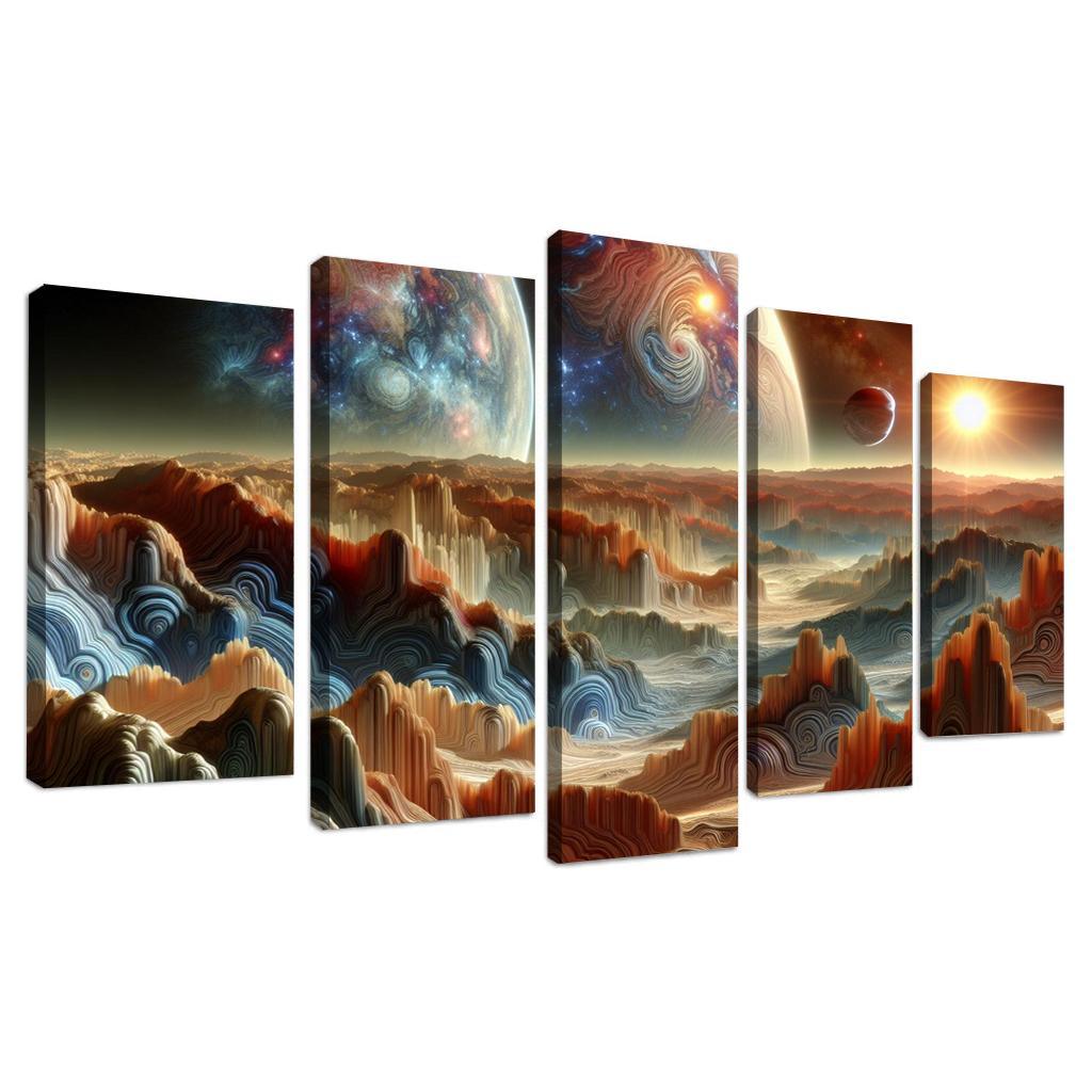 The Exploration of Exoplanets 5 Piece HD Canvas Wall Art-Original Frame