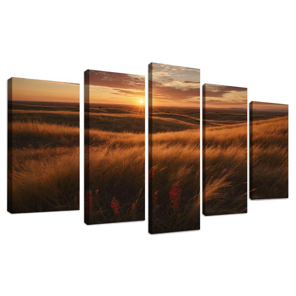 Radiant Horizons Of Crimson Prairie Art Trends