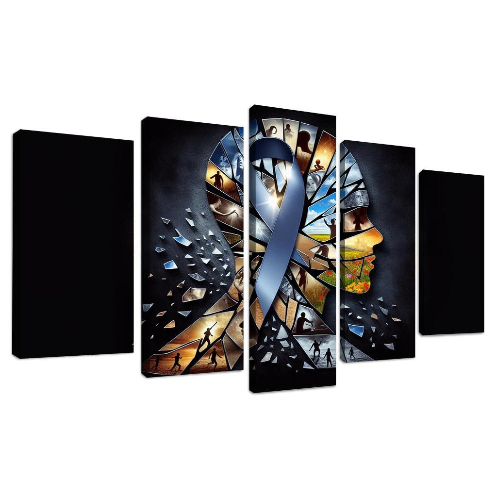 Shattered Silence Advocating for Survivors of Violence 5 Piece HD Canvas Wall Art-Original Frame