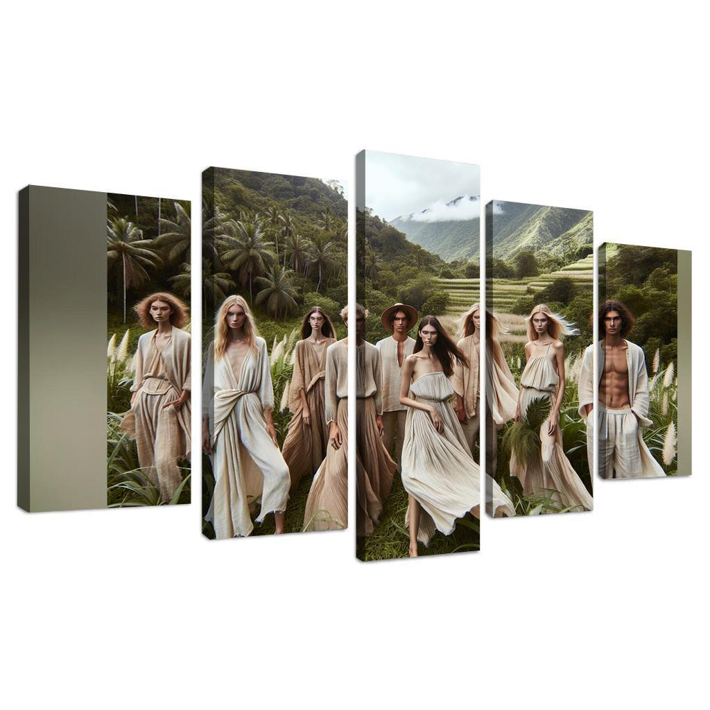 Natural Textures Embracing Imperfection 5 Piece HD Canvas Wall Art-Original Frame