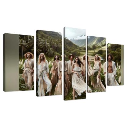 Natural Textures Embracing Imperfection 5 Piece HD Canvas Wall Art-Original Frame