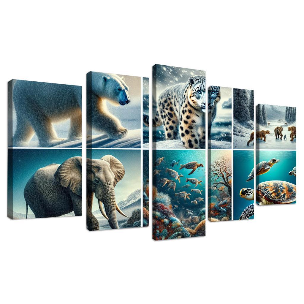 Silent Stories The Plight Of Endangered Species Multi-panel Paintings