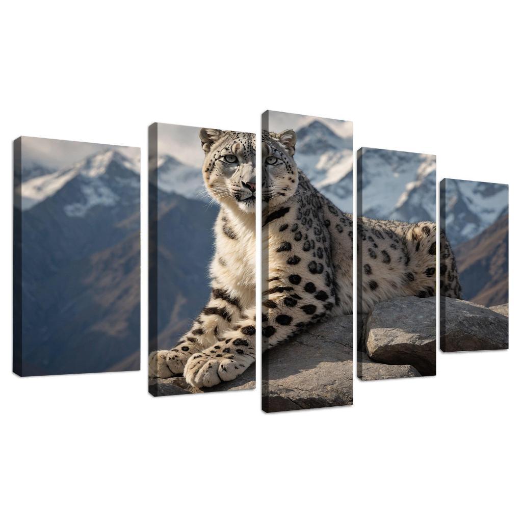 The Elusive Snow Leopard Ghost Of The Mountains Modern Paintings Frame