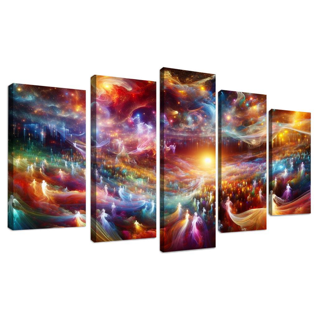 The Luminous Expanse 5 Piece HD Canvas Wall Art-Original Frame
