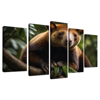 The Agile Tree Kangaroo Climbing Marvel Canvas Paintings Frame
