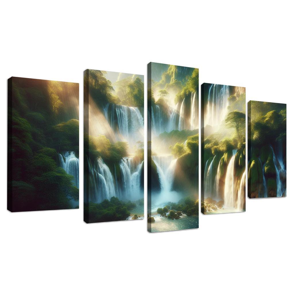 The Serene Cascades Of Crystal Falls Custom Paintings Frame
