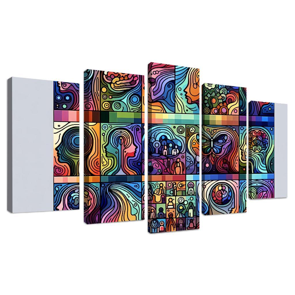 Awakening Awareness Mental Health Advocacy Through Art Multi-panel Paintings