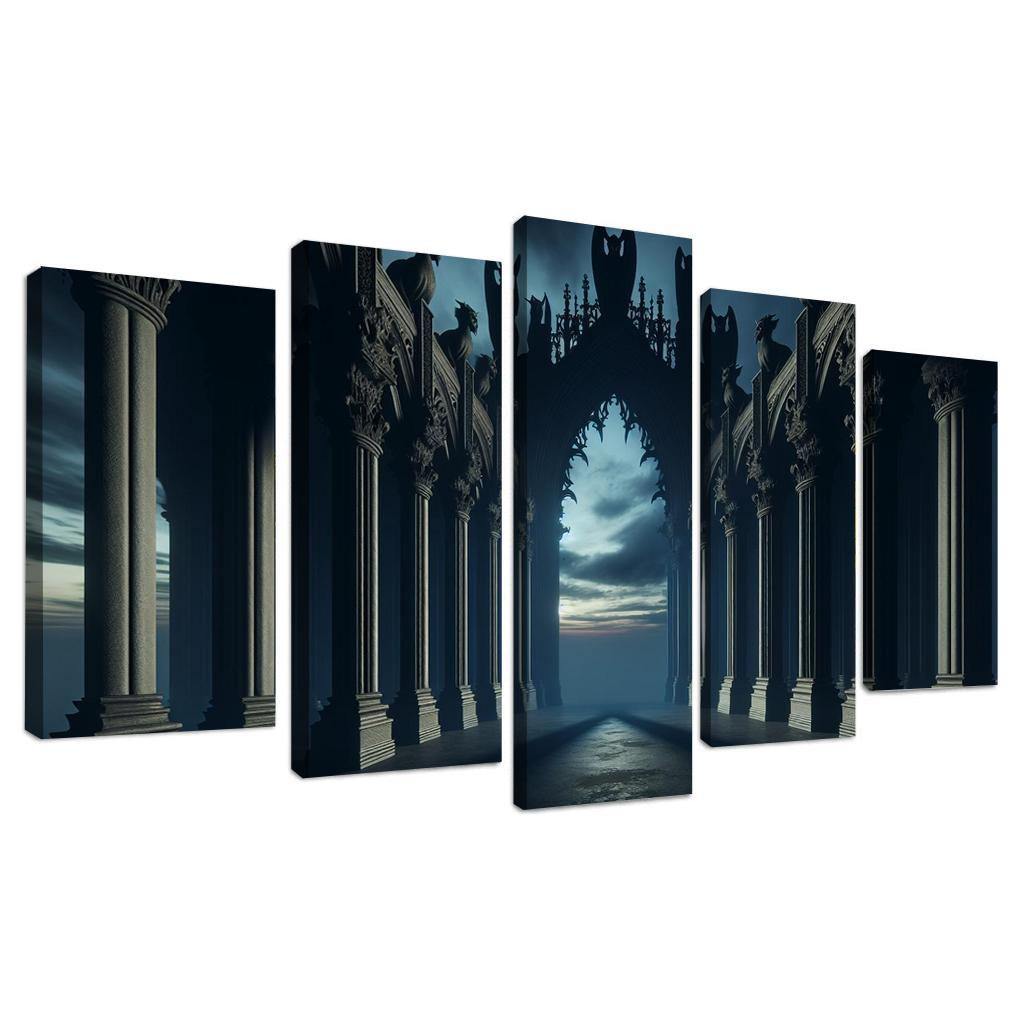 Sinister Arches The Gateway to the Unknown 5 Piece HD Canvas Wall Art-Original Frame