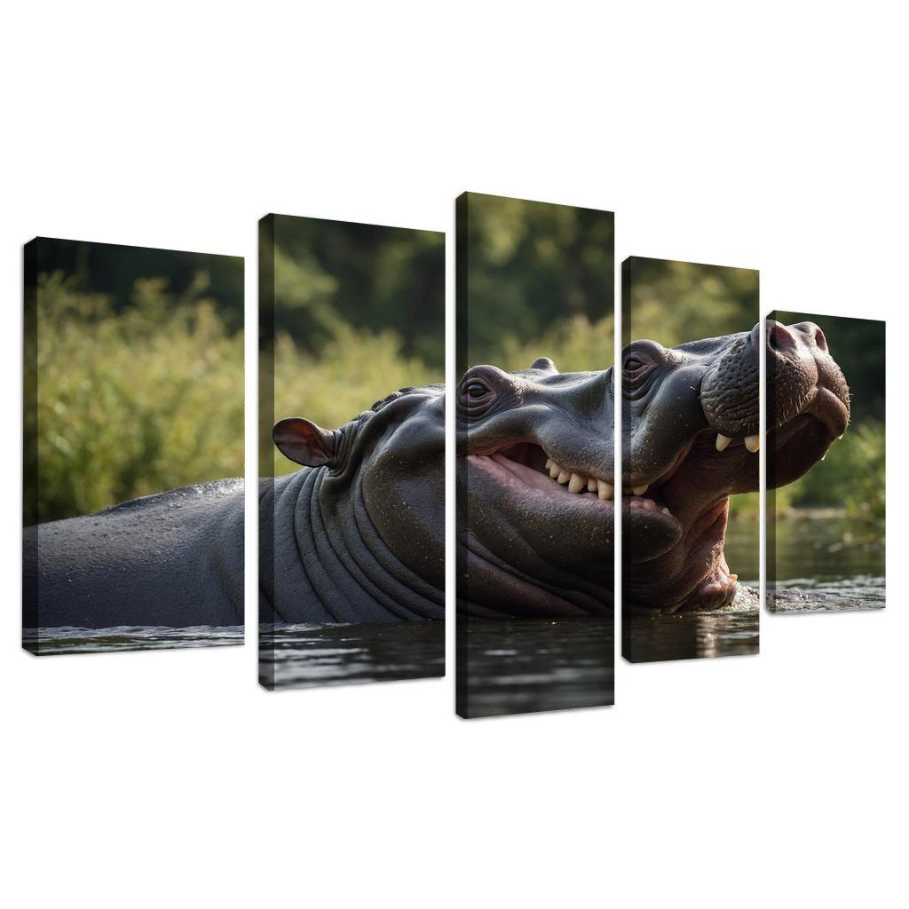 The Imposing Hippopotamus The River Giant Framed Paintings