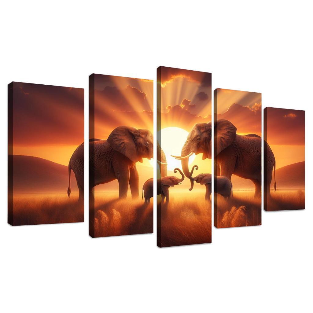 The Secrets of Elephant Communication 5 Piece HD Canvas Wall Art-Original Frame